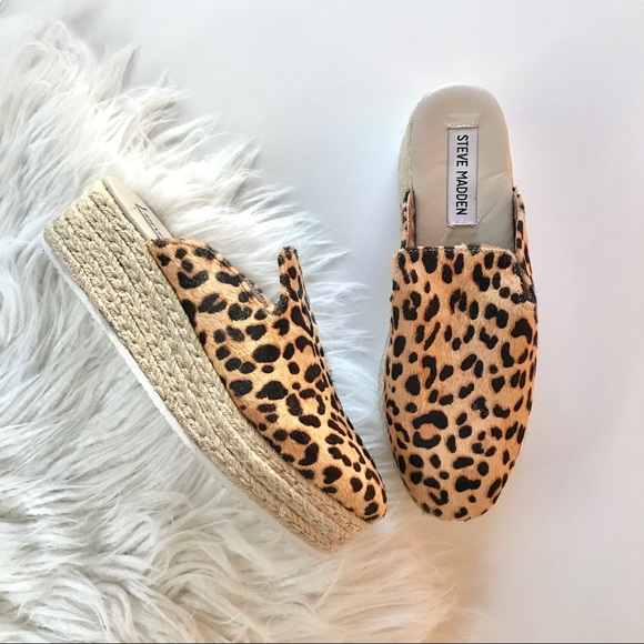 Steve Madden Shoes - Steve Madden Kettle Leopard Print Platform Slides